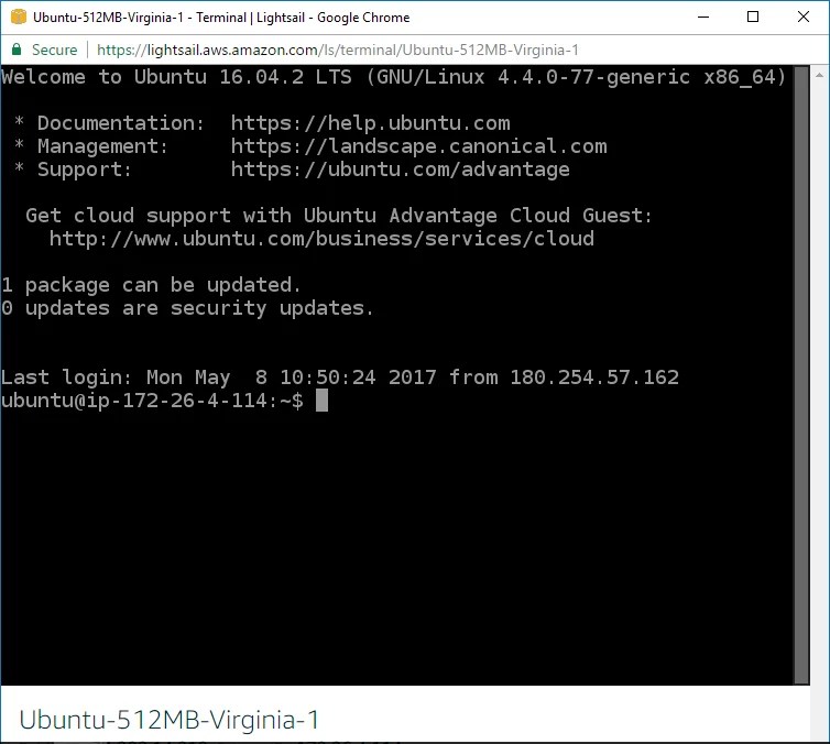 How to connect to Amazon LightSail Instance from Windows 10