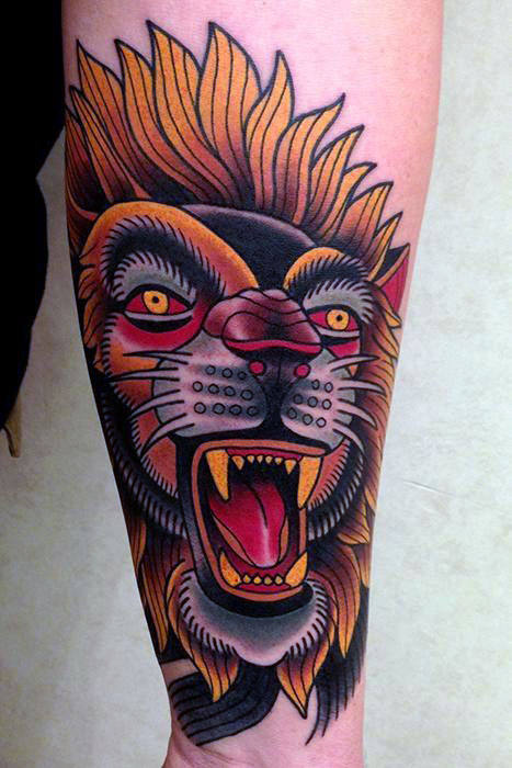 Löwen Tattoo : 30 Traditionelle Lowen Tattoo Designs Fur Manner Retro Grosse Katzen Ideen Mann Stil Tattoo