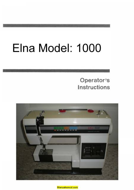 The evolution of the sewing machine has increased the efficiency and productivity of stitching enthusiasts. Elna 1000 Lotus Sewing Machine Instruction Manual