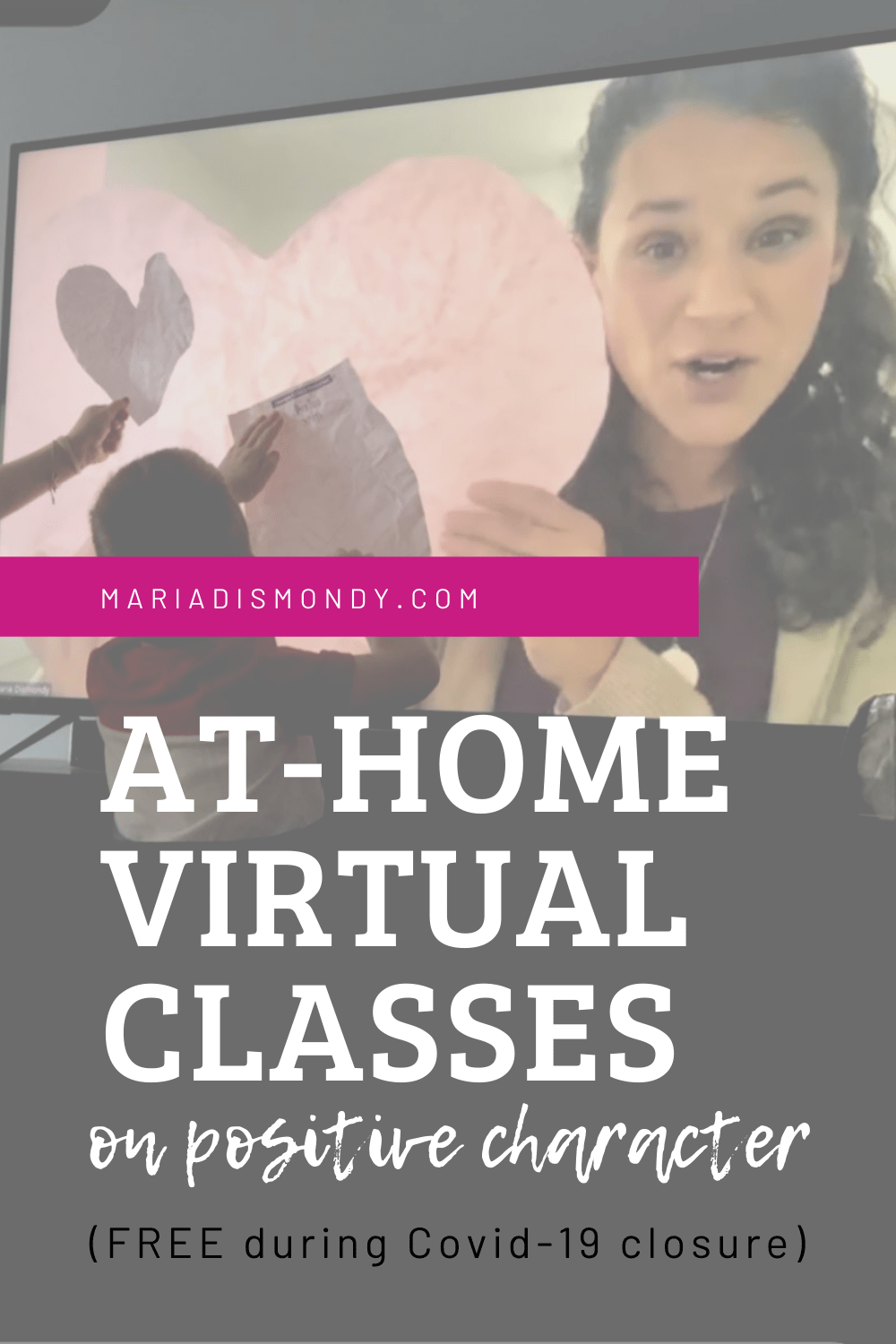 At-Home Learning with Maria-Maria set up a virtual classroom. Three days a week, 30 minutes for each class, in video format-LIVE and FREE. #VirtualClasses #PositiveCharacter OnlineClasses