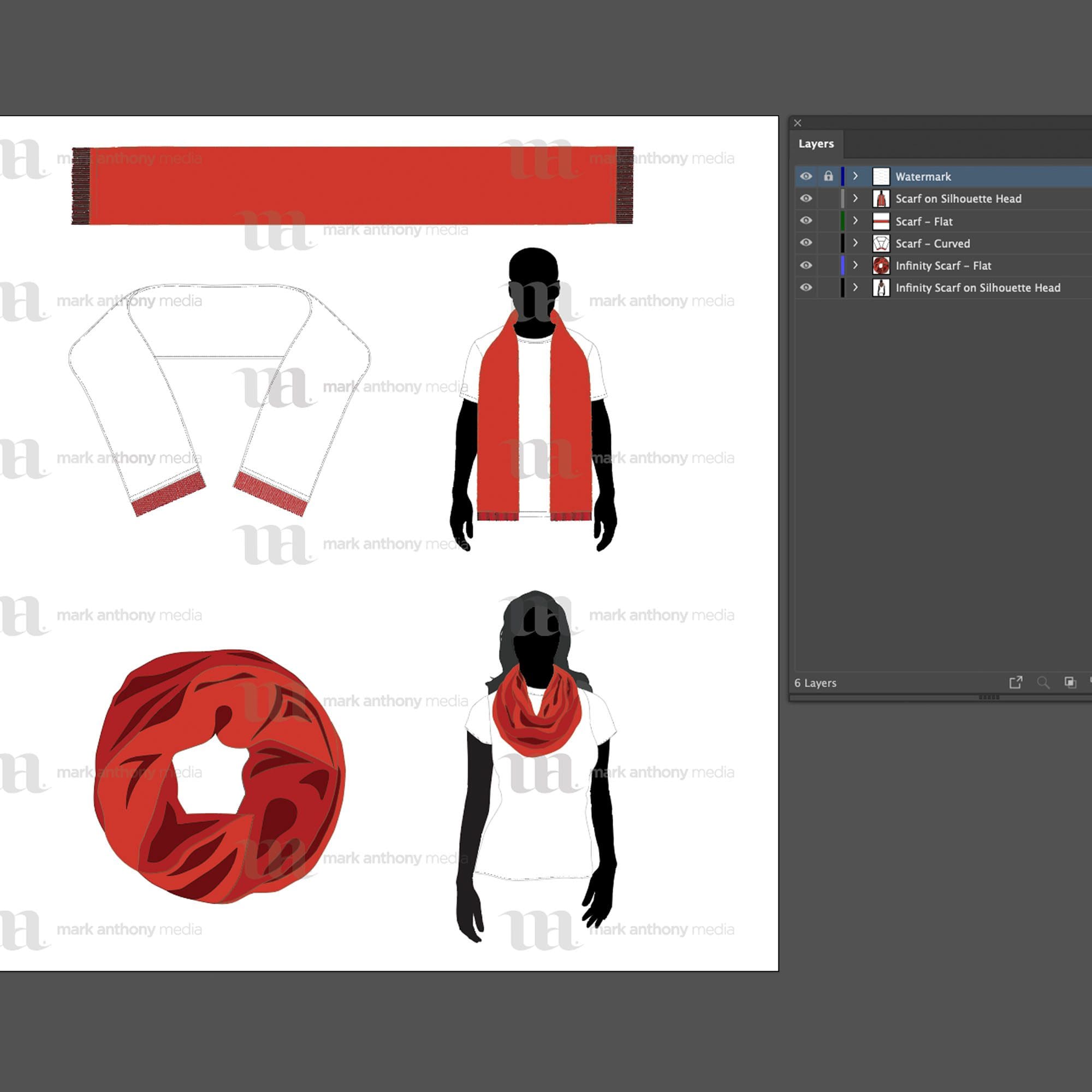JPG Infinity magazine is a beautiful template for indesign ready to print. Scarves Bundle Regular Scarf Infinity Scarf Mockup And Template 5 Scarves Total 2 Styles Multiple Angles Layered Detailed And Editable Vector In Eps Svg Ai Png Dxf And Pdf Mark Anthony Media