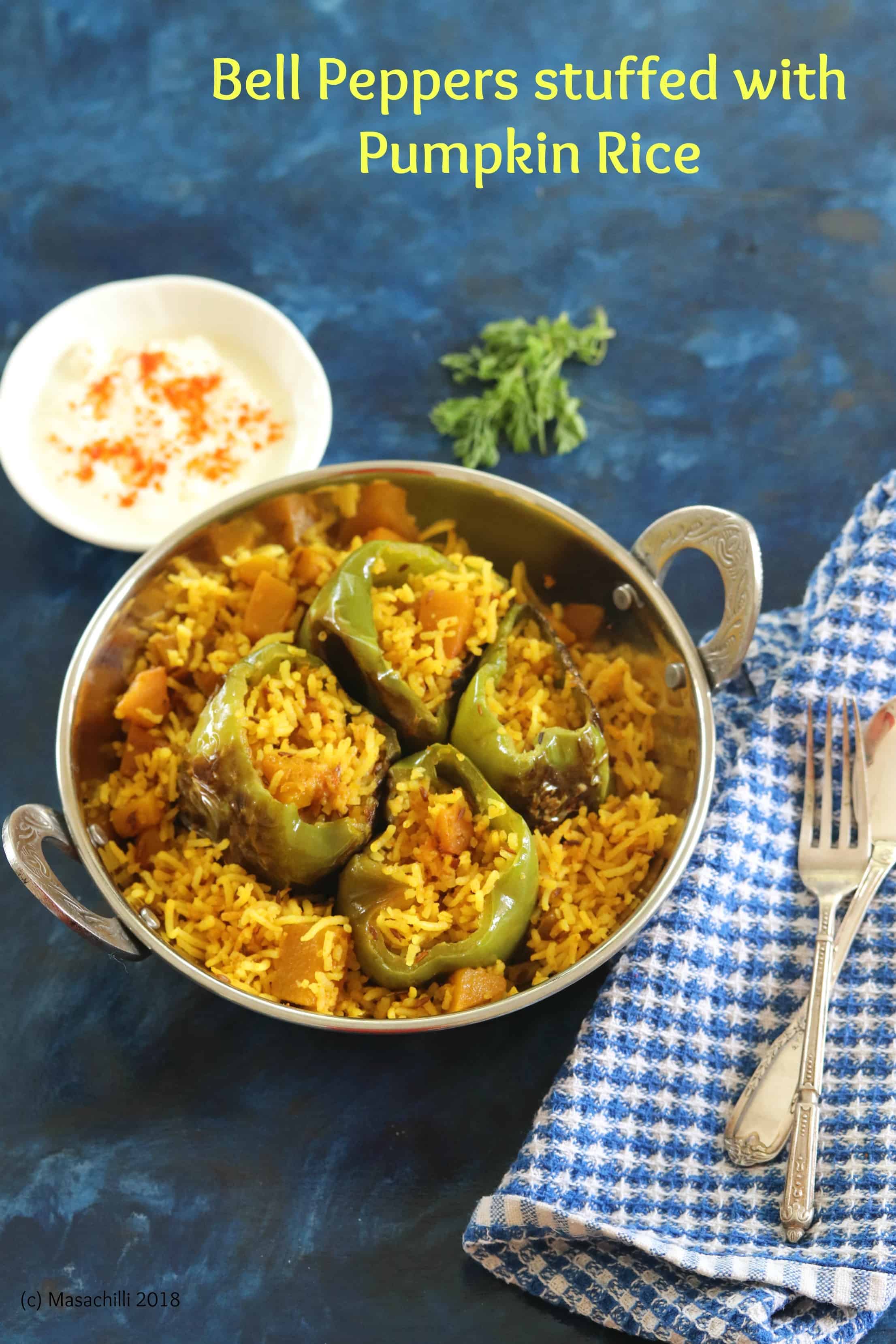 Bell Peppers Stuffed with Pumpkin Rice Masalachilli A Celebration