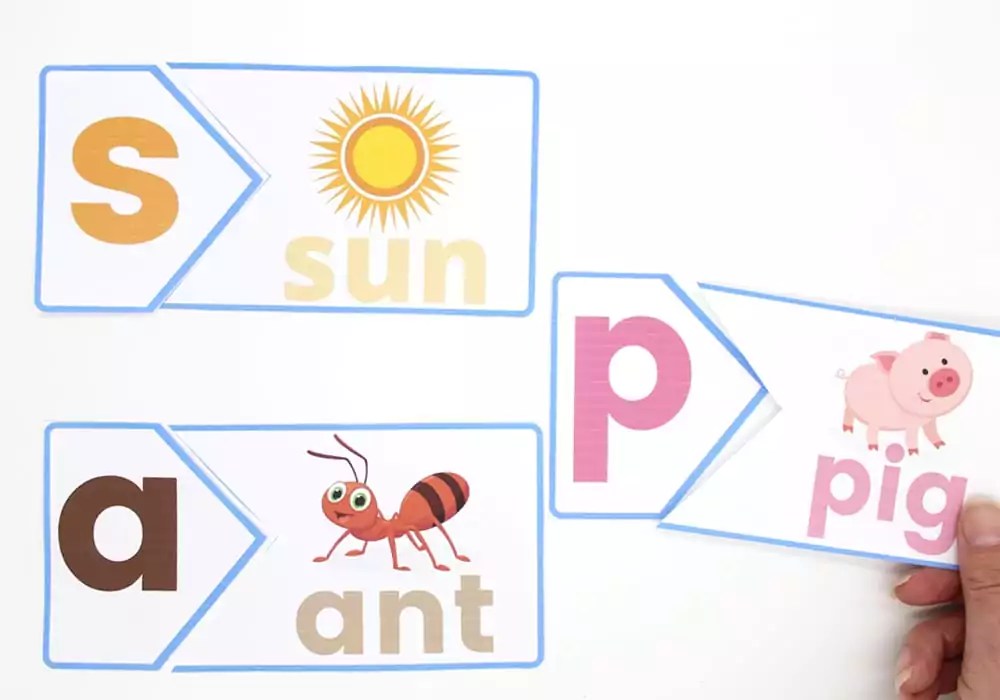 first letters phonics puzzle with free printable