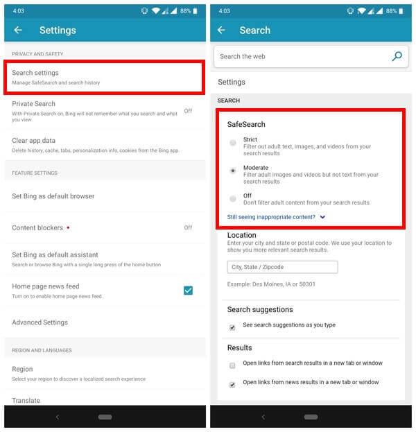 How to set Safe Search in Bing search Enable content filtering MashTips How to set Safe Search in Bing search Enable content filtering MashTips