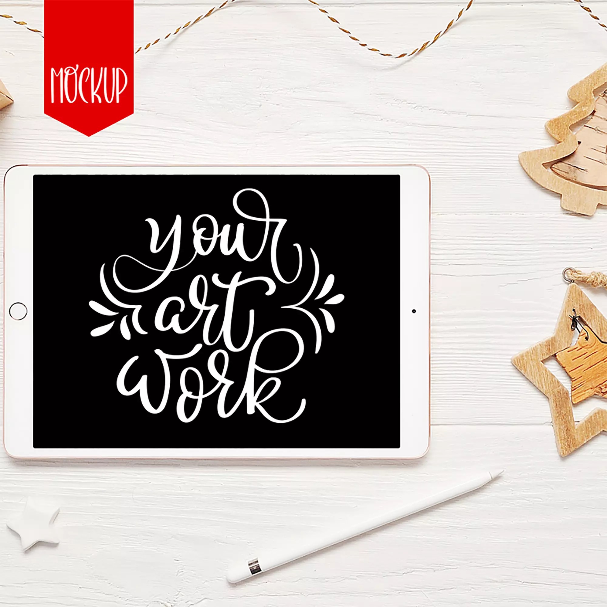 Mockup featuring a woman's hand … Christmas Ipad Mockup Psd Master Bundles