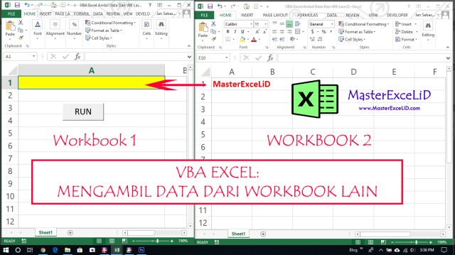 Saat menyeret gagang tersebut ke sel lain, excel akan memperlihatkan hasil yang berbeda . Belajar Vba Excel Cara Mengambil Data Dari Workbook Lain