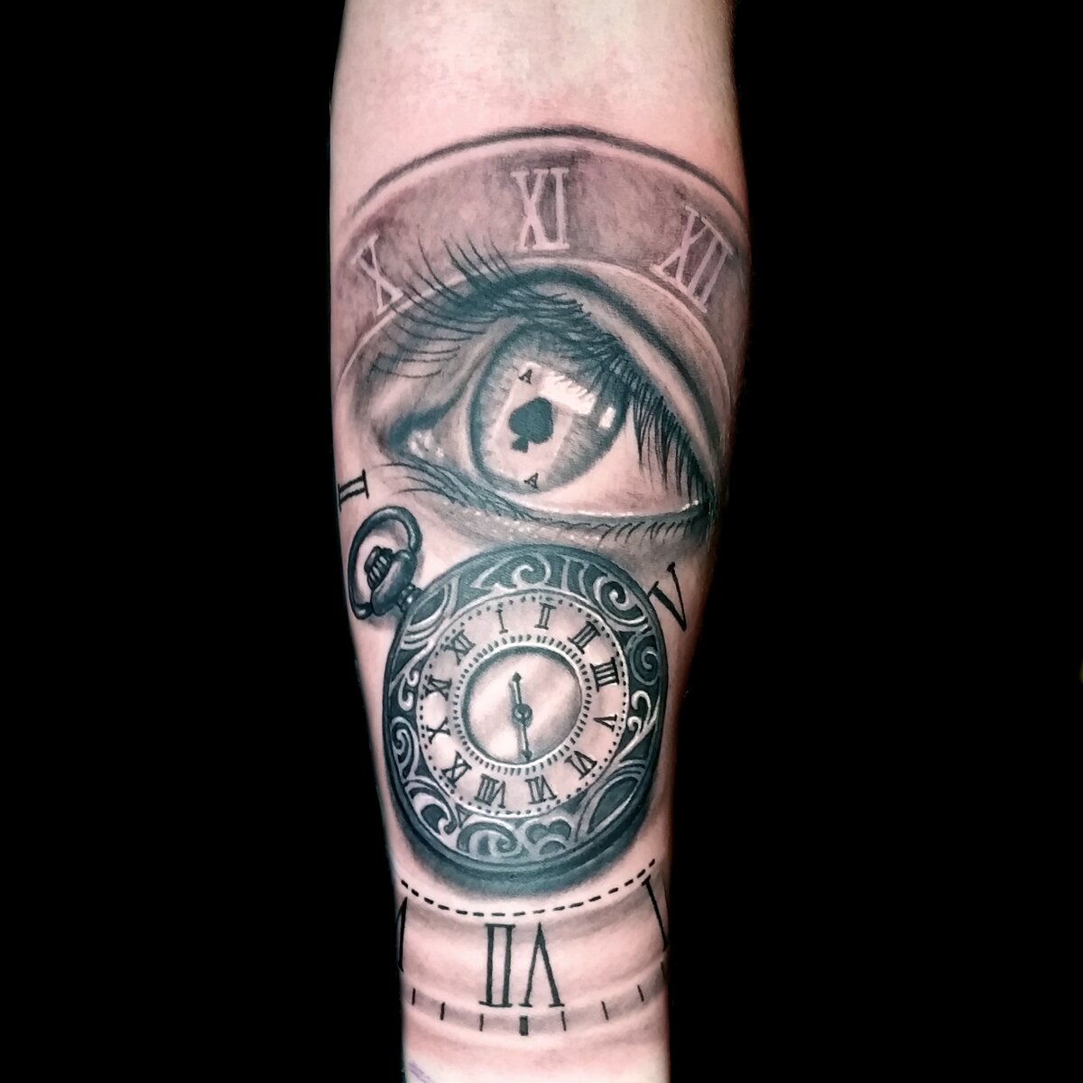 Realistic Clock Tattoos, Pocket Watch And Compass 3D Tattoos 1200_x_1200_jpg