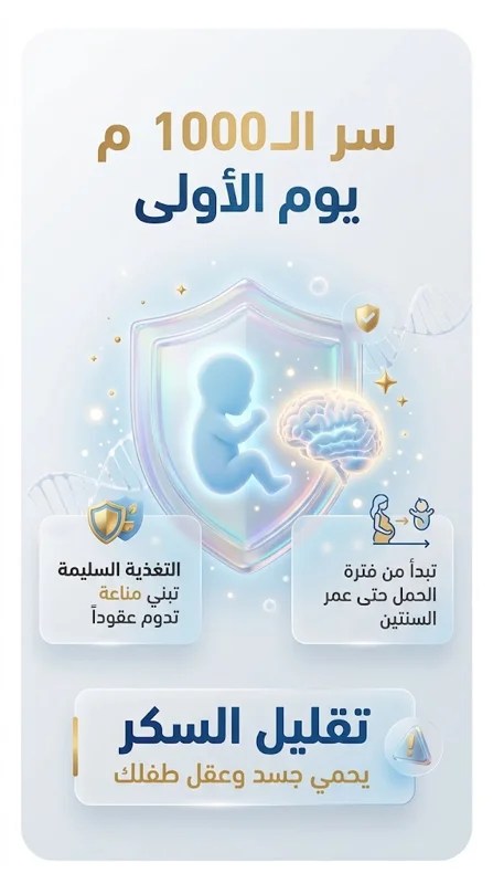 سر الـ 1000 يوم الأولى.. اكتشاف طبي مذهل لحماية طفلك من السكري والخرف مدى الحياة!