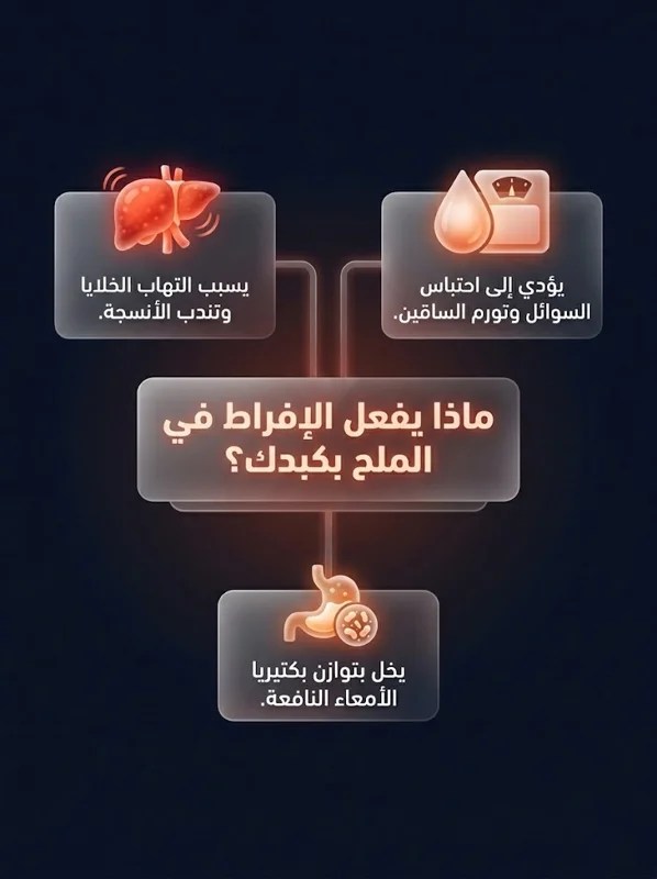 الكارثة الصامتة: الإفراط في الملح لا يرفع الضغط فقط.. اكتشف ما يفعله بكبدك!