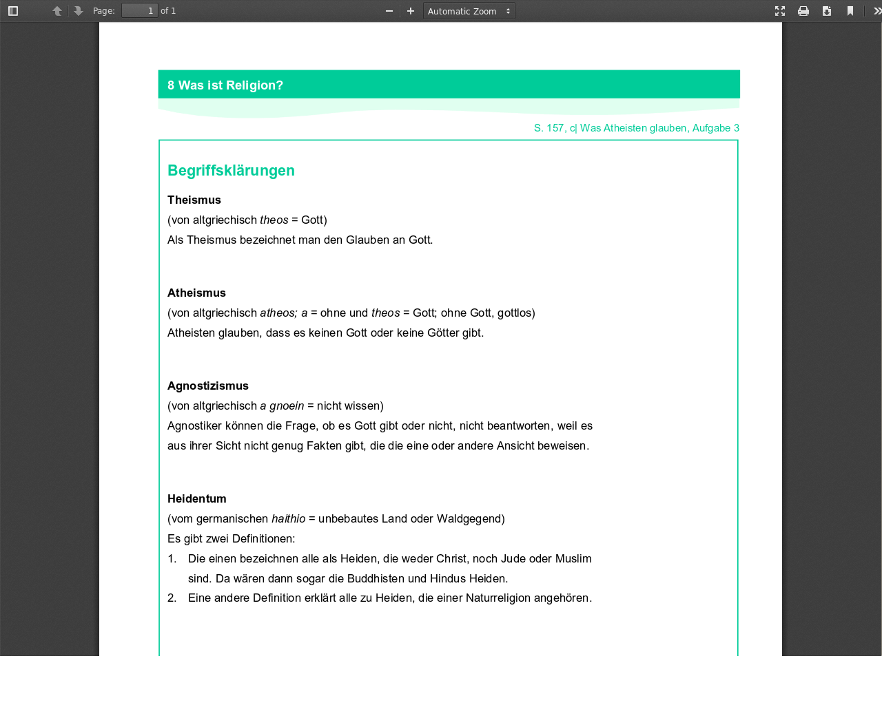 Atheismus Religionskritik Material