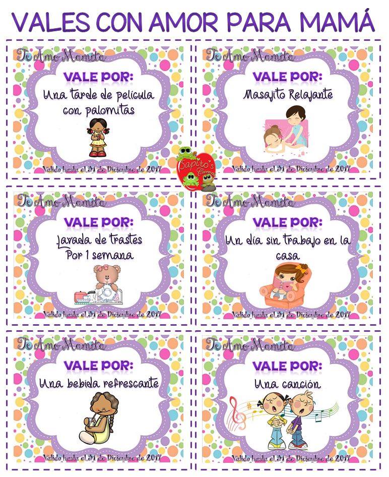 A los niños les encantan dibujar. Lindos vales con amor para mamÃ¡ | Material Educativo