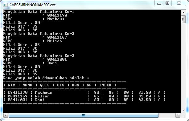 Contoh Program Sederhana &lsquo;array di dalam struct&rsquo; | matheusrumetna.com
