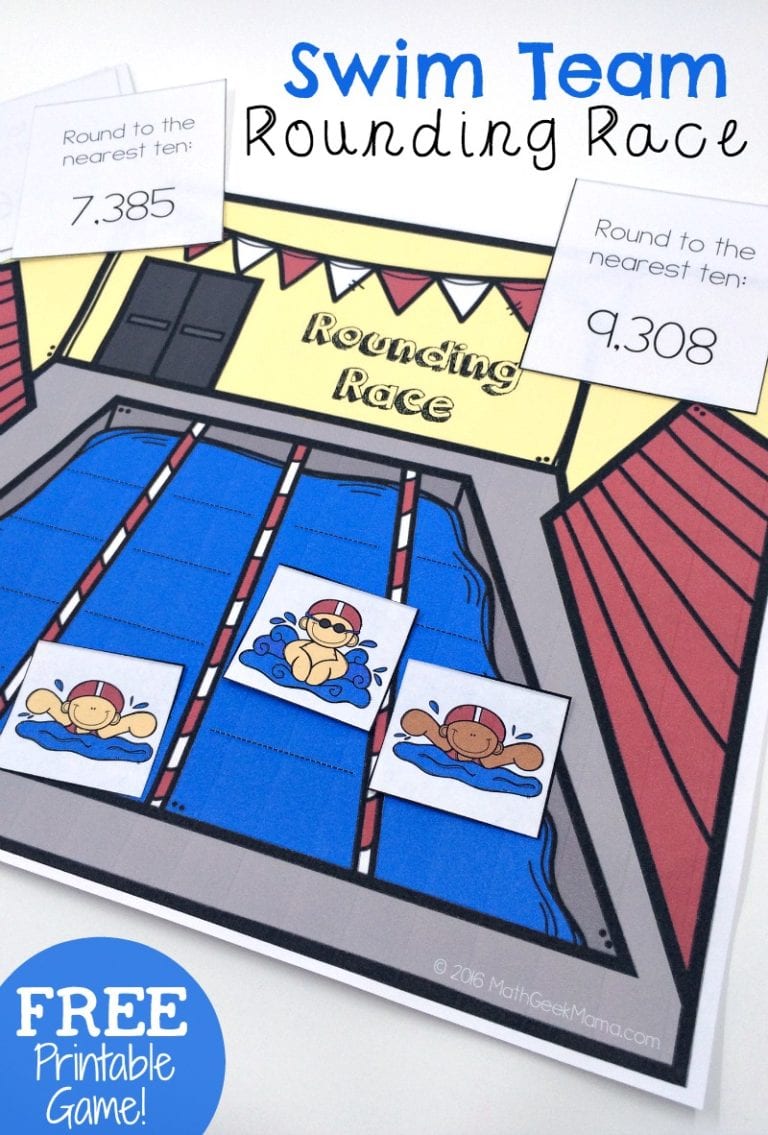 swim meet printable rounding game