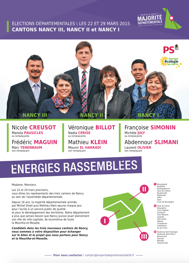 Philippe brillault mme sylvie d' . Elections Departementales Mathieu Klein