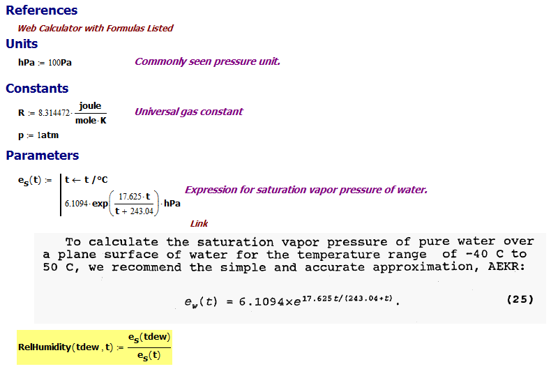 Converting Specific Humidity To Relative Humidity Math