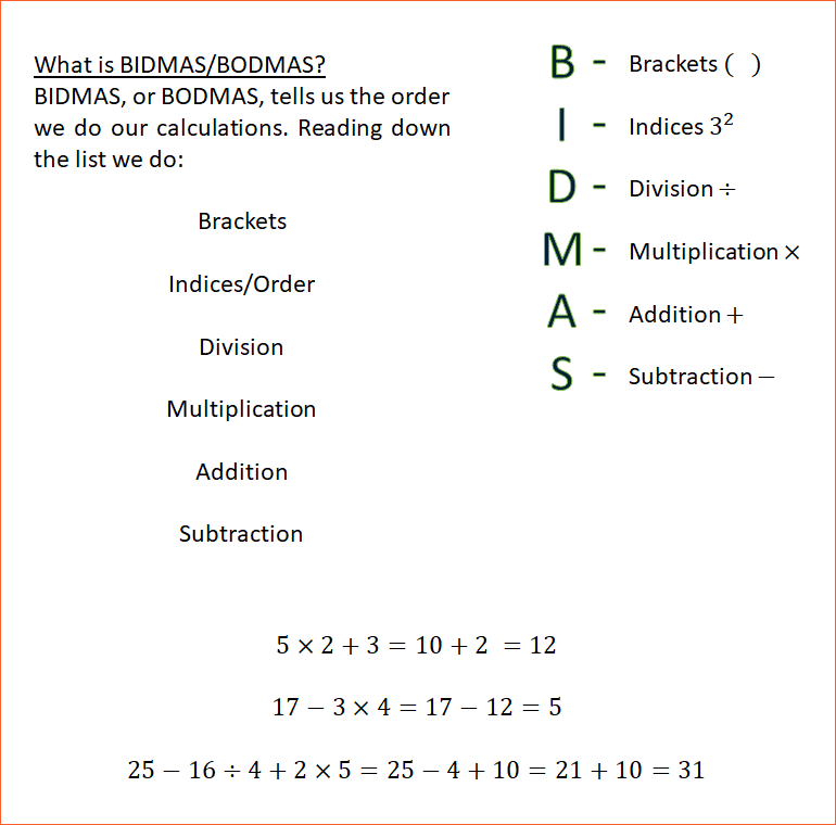 bidmas resources bodmas questions maths made easy