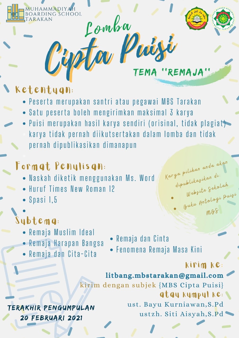 LOMBA CIPTA PUISI UNTUK TINGKATKAN MINAT & BAKAT WARGA MBS TARAKAN