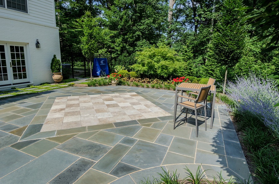 How to make a patio: Travertine Or Flagstone Patios Your Backyard Wins Either Way Mchale Landscape