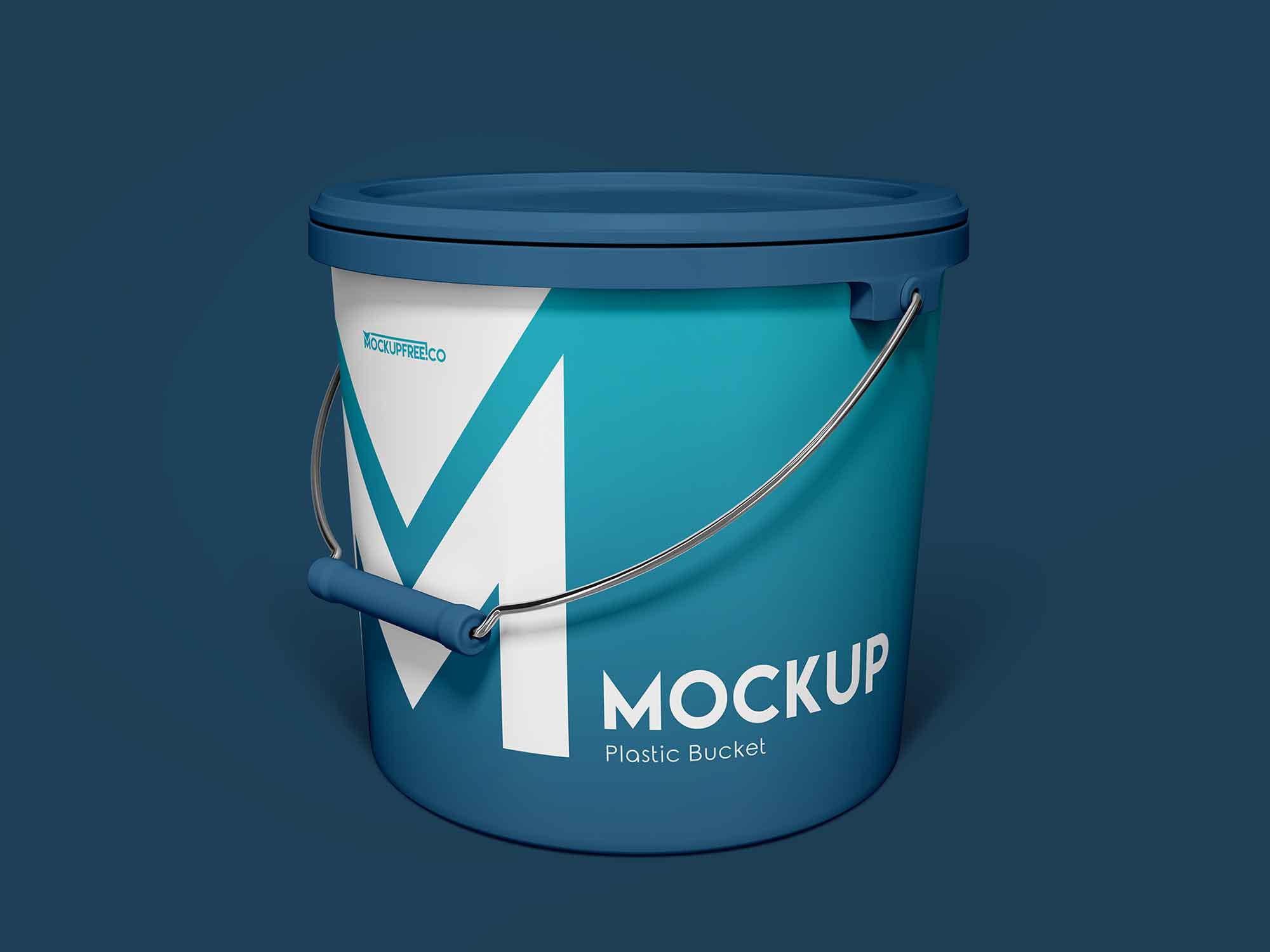 Free plastic paint bucket mockup (psd). Free Plastic Paint Bucket Mockup Free Mockup Download