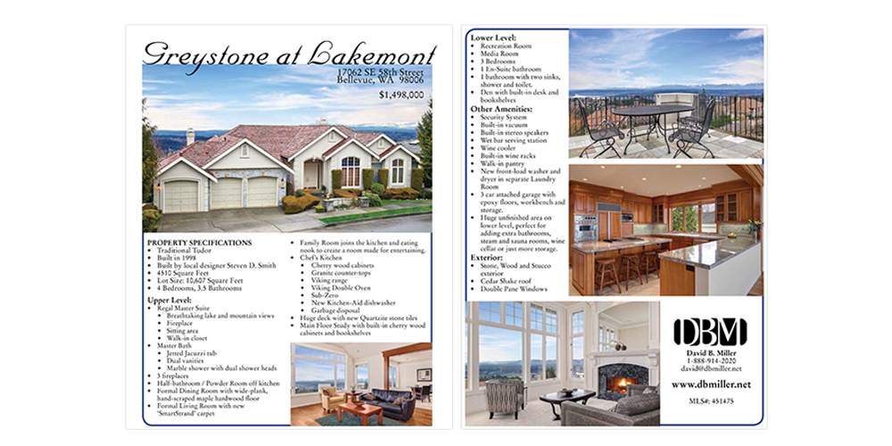 Real estate one-sheet flyer