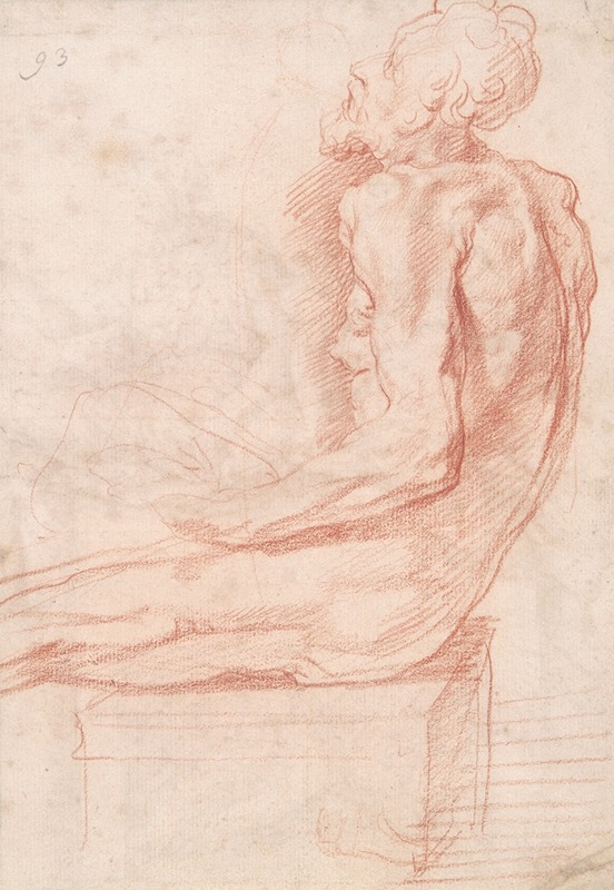 Study Of A Seated Old Man By Polidoro Da Caravaggio Artvee