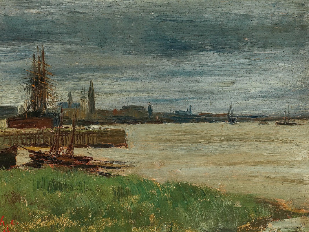 Anvers Le Fleuve La Rade D Anvers By Henri Evenepoel Artvee