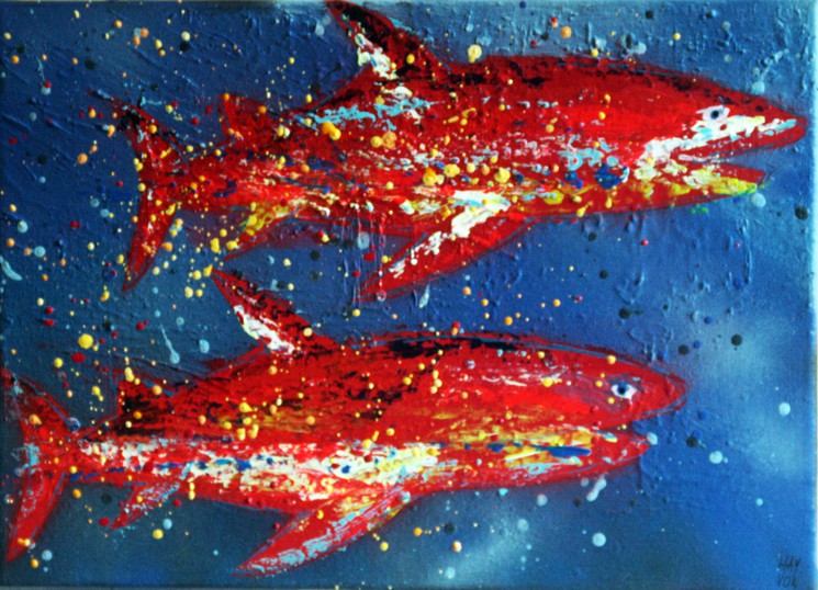 Banc De Requins Pop Art By Hayvon 2018 Painting Artsper 352441