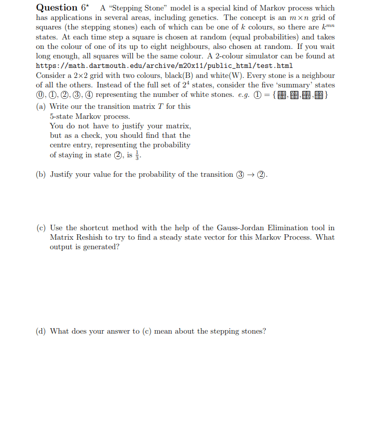 Dispersal in marine species than amphidromous species. Solved Question 6 A Stepping Stone Model Is A Special Chegg Com