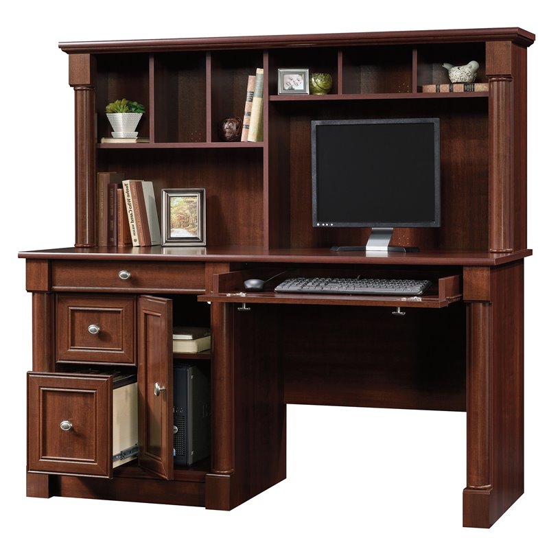 Does anyone know how to make a lock for a wooden box? Sauder Palladia Computer Desk with Hutch in Cherry