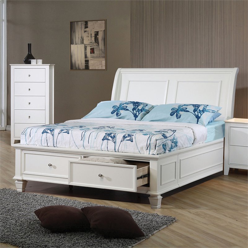 Charmin created the ultimate marketing device: Coaster Sandy Beach Full Sleigh Bed in White Finish - 400239X
