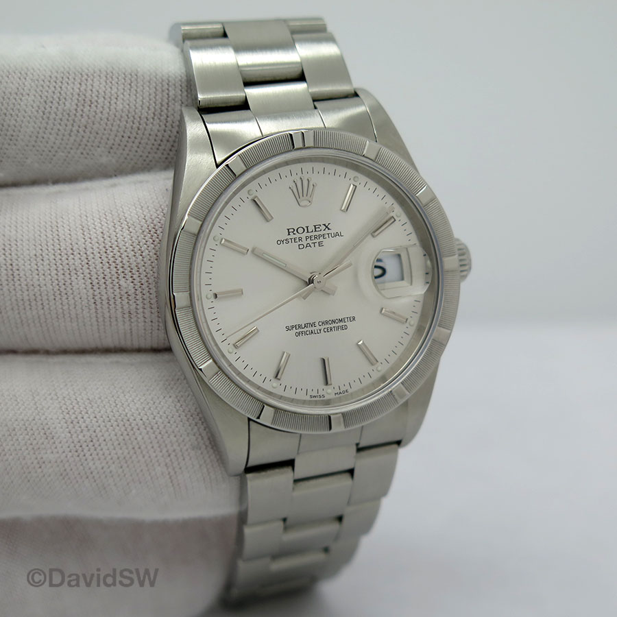 Rolex 15210 Date With Silver Stick Dial On Oyster Davidsw