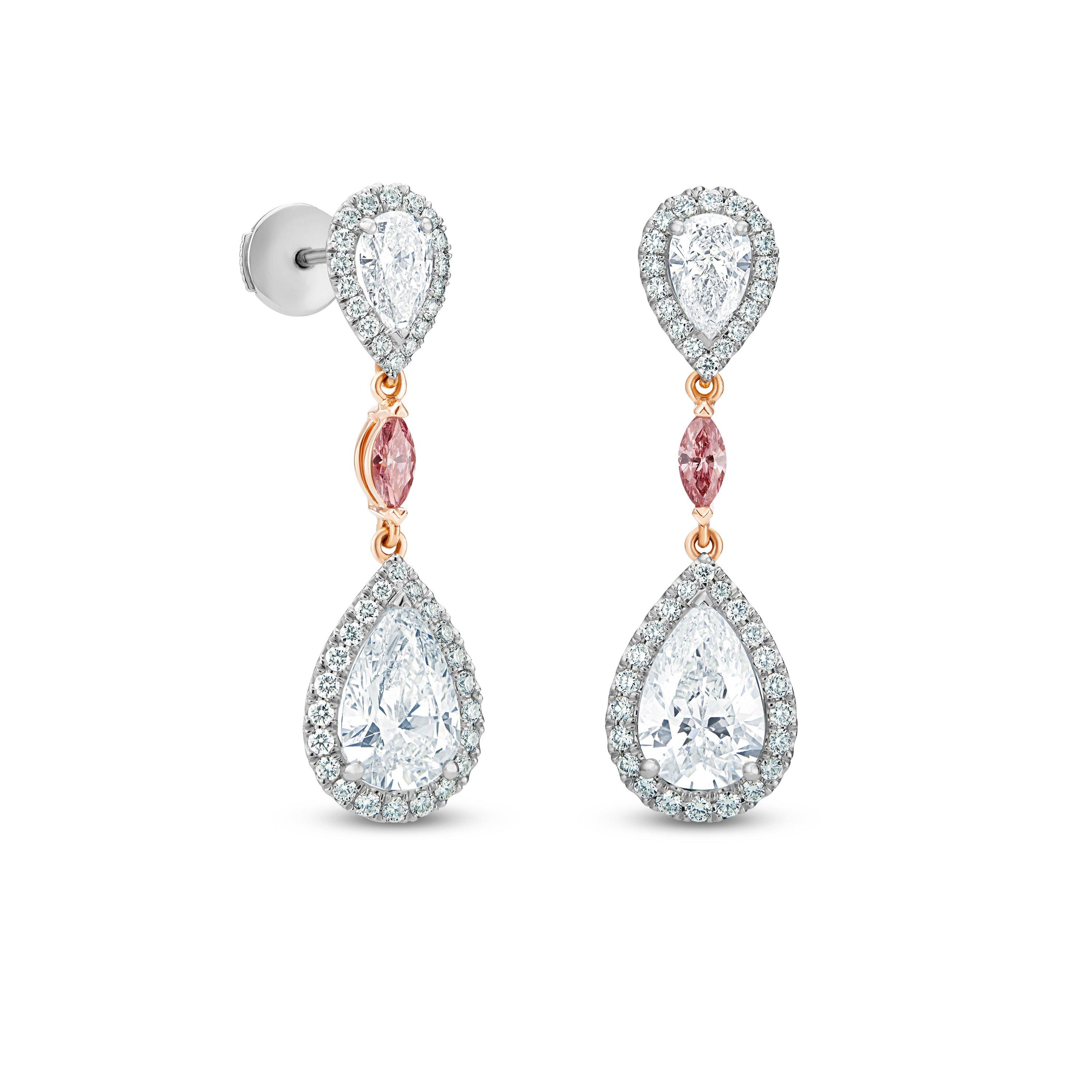 Aura Pear Shaped Diamond Earrings De Beers Nl