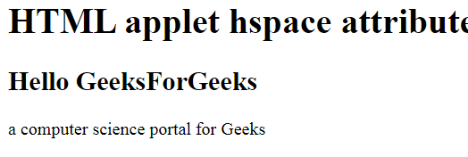HTML | applet hspace 属性 | 码农参考