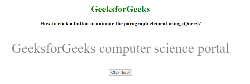 如何单击按钮以使用 jQuery 为段落元素设置动画？ | 码农参考