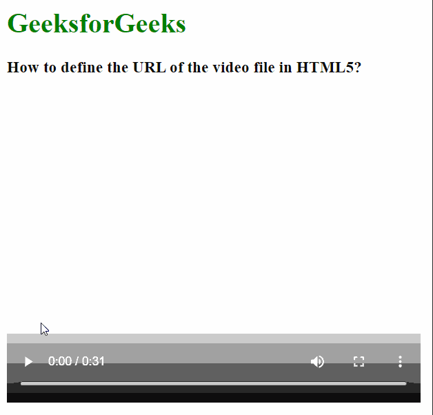 How To Define The Url Of The Video File In Html5 Geeksforgeeks