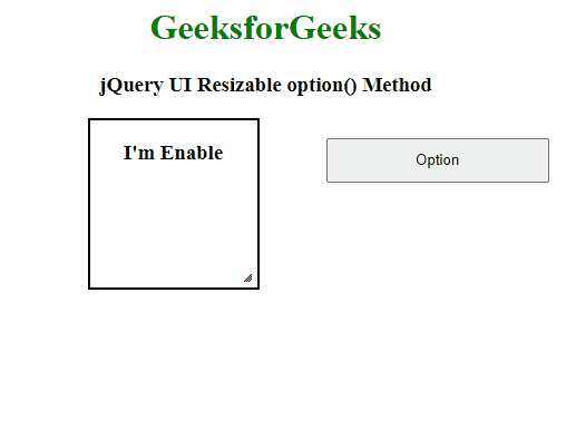 jQuery UI Resizable option() 方法 | 码农参考