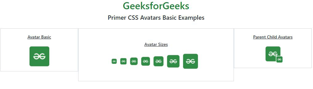 Primer CSS Avatars 基本示例 | 码农参考