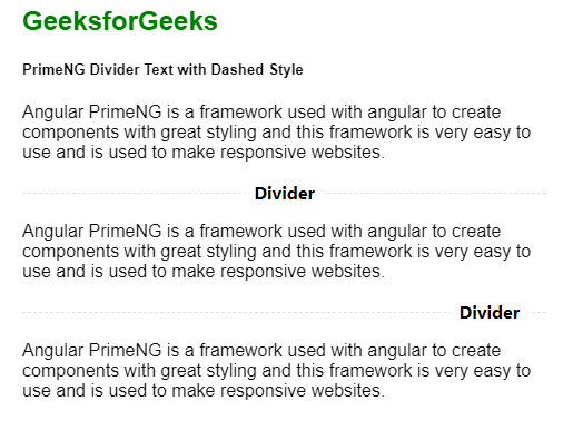 带有虚线样式的 Angular PrimeNG 分隔符文本 | 码农参考