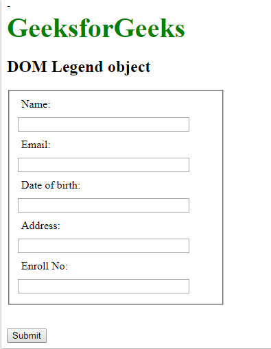 HTML | DOM 图例对象 | 码农参考