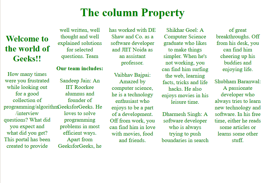 CSS Columns Css columns