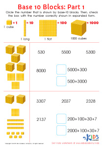 base 10 blocks worksheet part 1 free printable for children