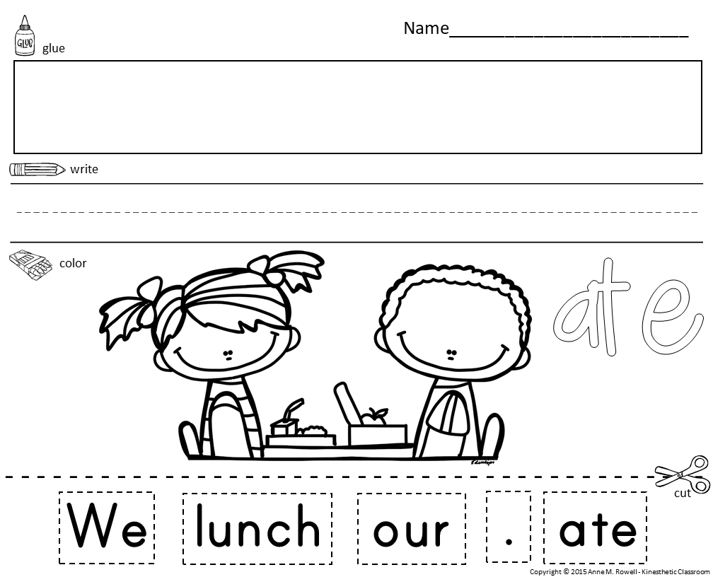 Below you will find all the sight . Sight Word Sentence Cut And Paste Worksheets Primer Made By Teachers
