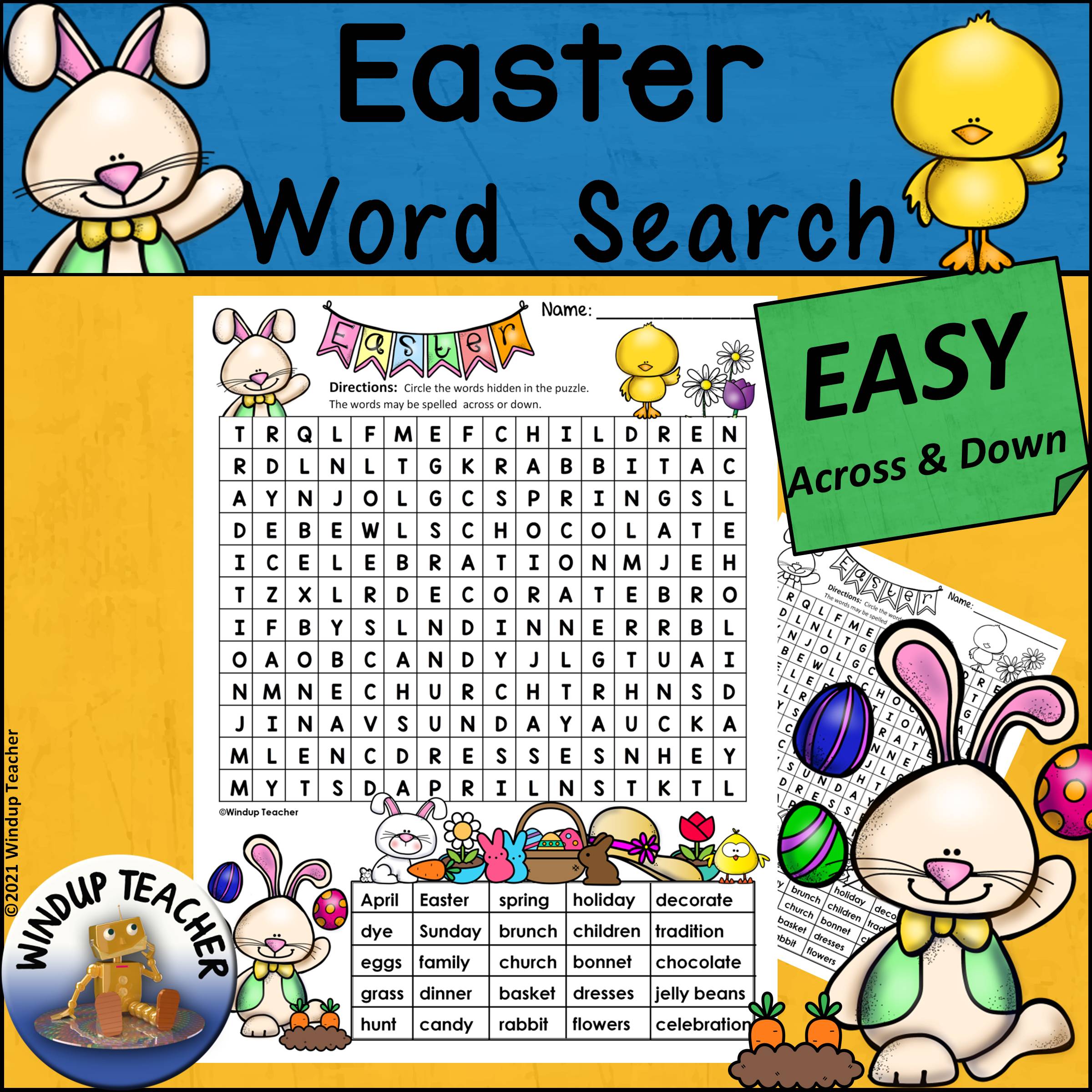 easter word search easy made by teachers