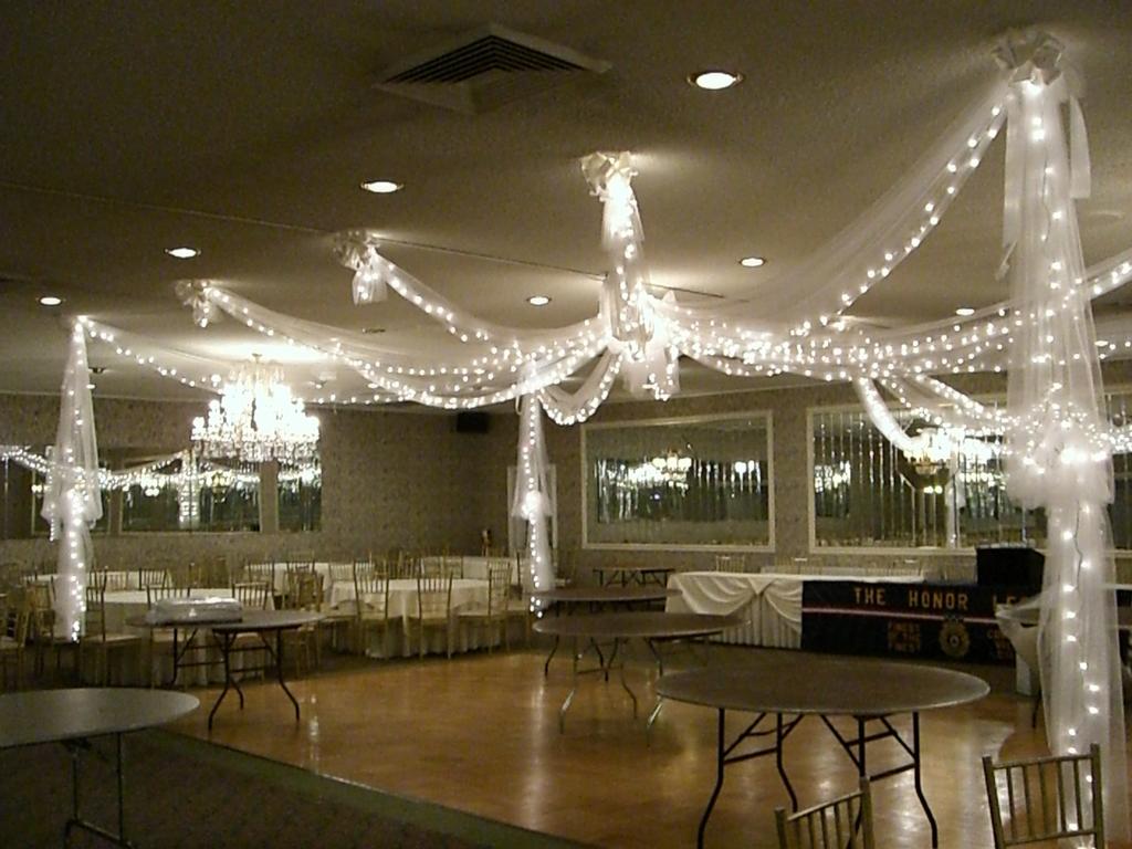 Determine how much fabric you need to create the amount of fabric panels you want to use. wedding reception ideas....x posted - BabyCenter