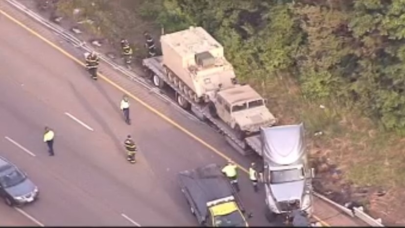 Tractor Trailer Carrying Military Equipment Crashes on 95 - Vimarsana News