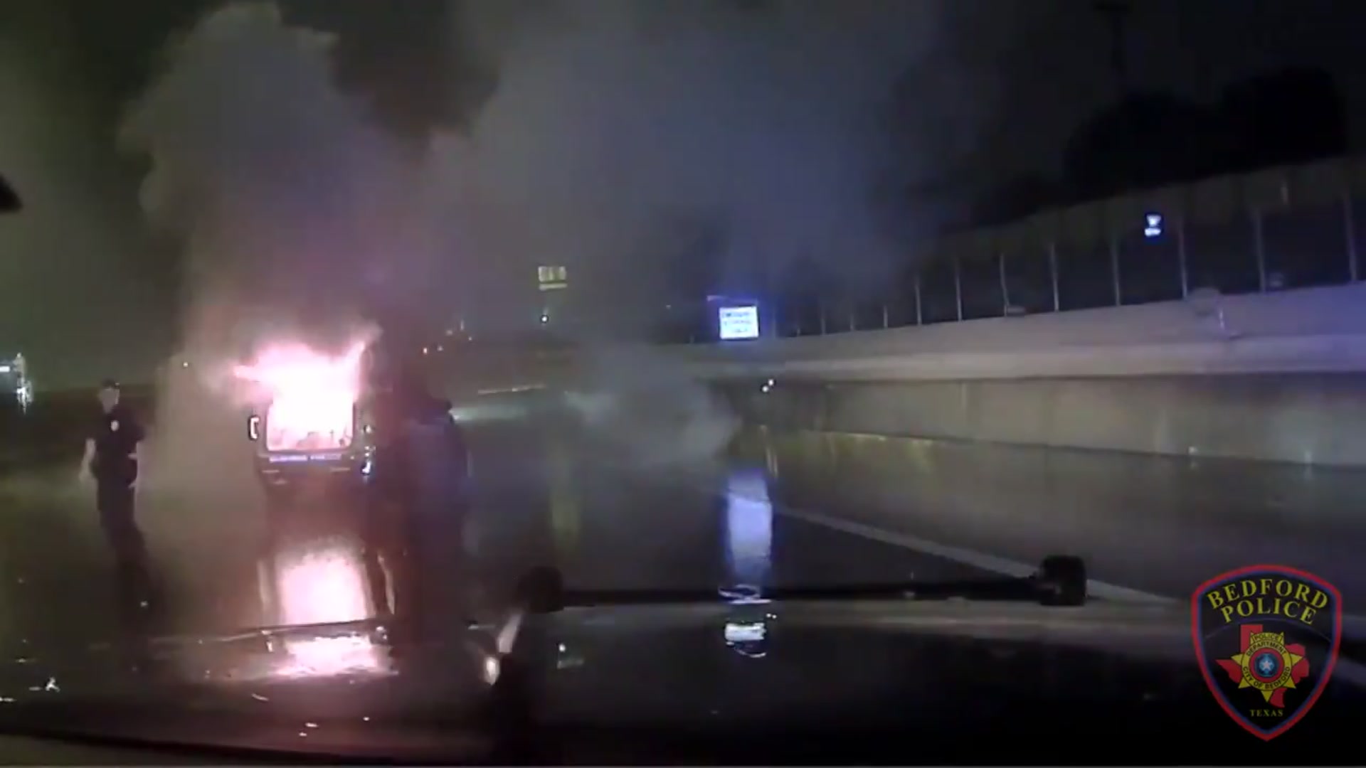 Watch: Bedford Police Officer Saved from Burning Squad Car - Vimarsana News
