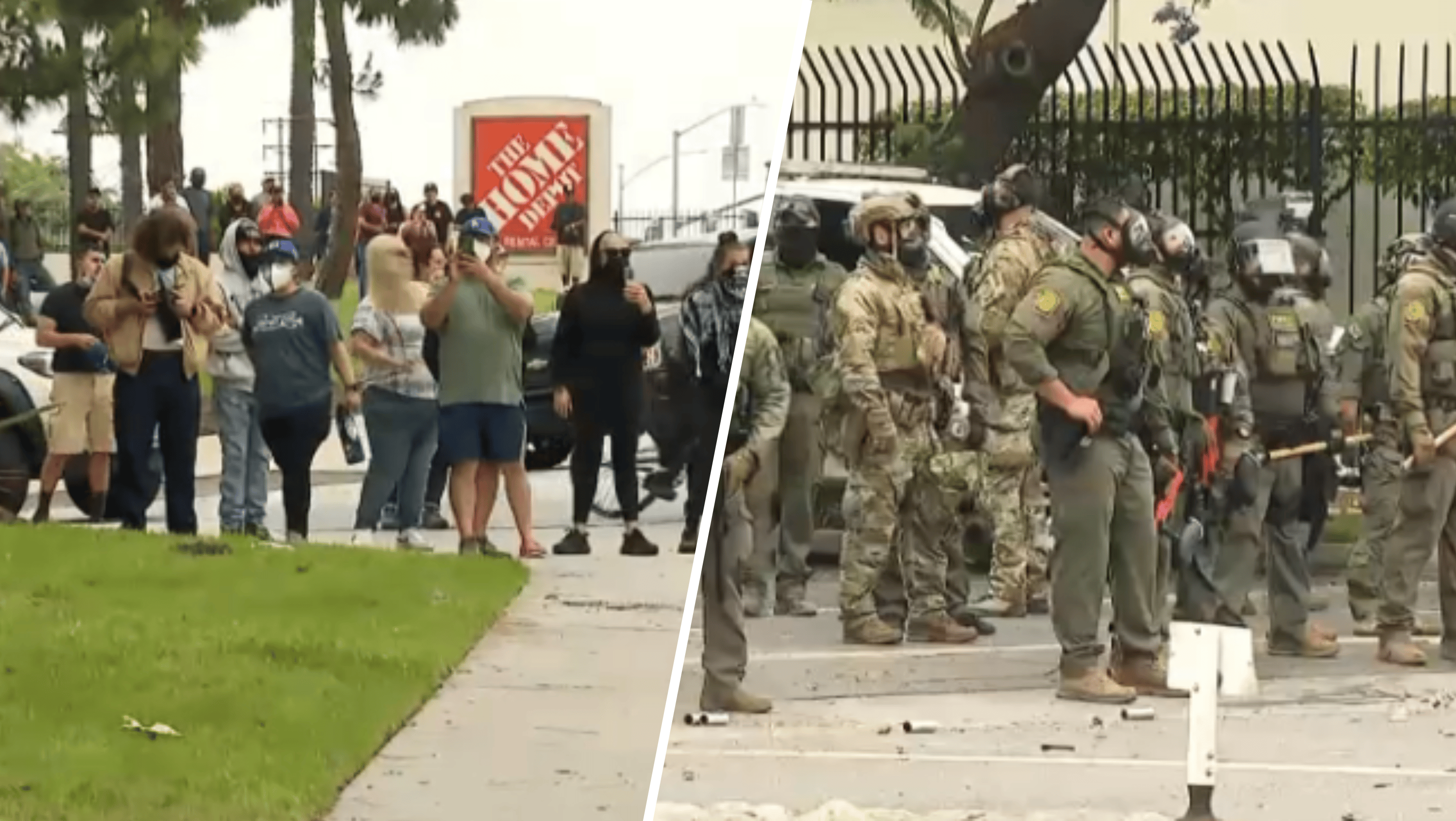 Protesters Clash with Federal Agents Near Home Depot