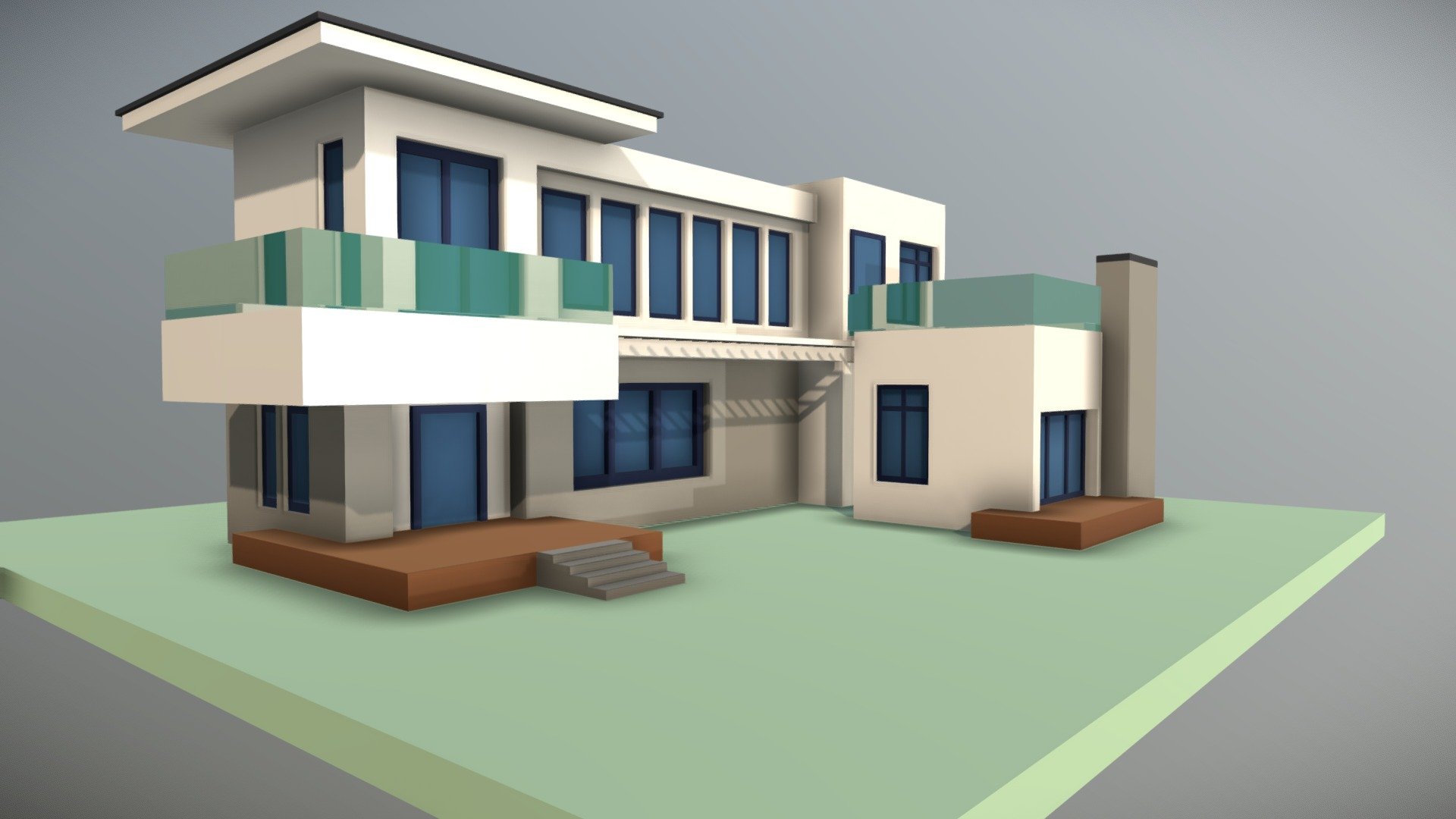 Modern House Low Poly Download Free 3d Model By Ralph Swh Ralph Swh 10b2bb7