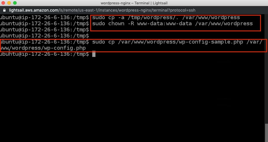 After that, we setup our virtual host configuration for domain.tld. How to install WordPress with Nginx on AWS Lightsail. - Complete Tutorial