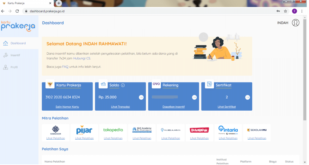 Dashboard Prakerja Gelombang 18 Jangan Kelewatan! Pendaftaran Kartu